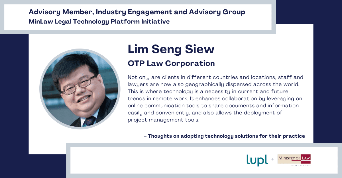 Seng Siew, Advisory member of IEAG MinLaw LTPI